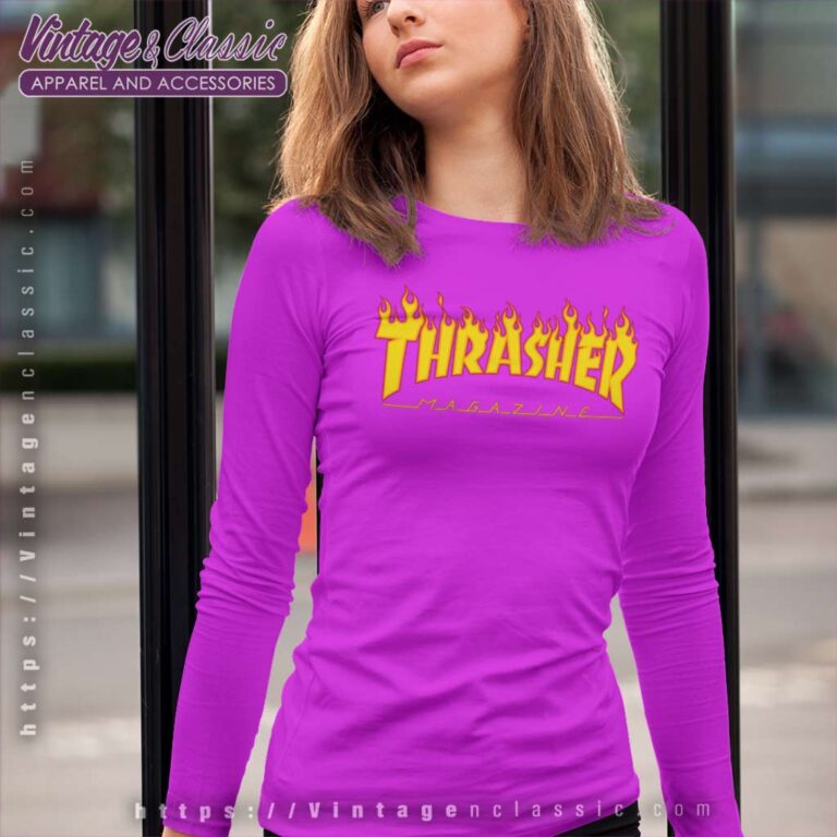 Thrasher Magazine Flame Logo Long Sleeve Tee Thrasher Magazine Flame Logo Long Sleeve Tee