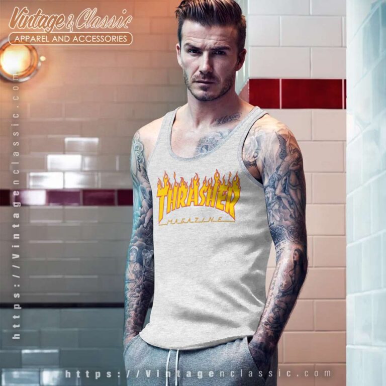 Thrasher Magazine Flame Logo Tank Top Racerback Thrasher Magazine Flame Logo Tank Top Racerback