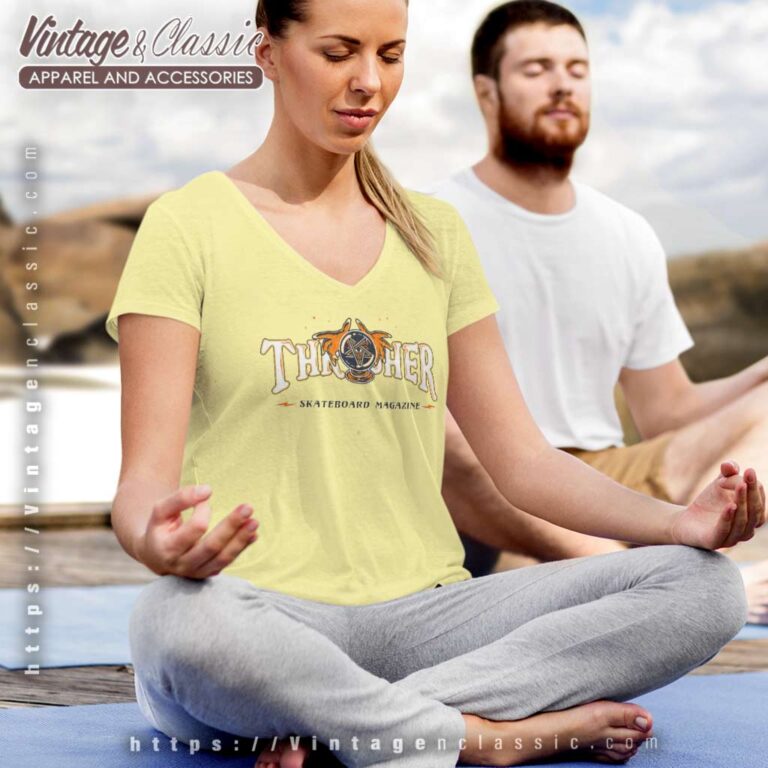 Thrasher Magazine Fortune Bright V Neck TShirt Thrasher Magazine Fortune Bright V Neck TShirt