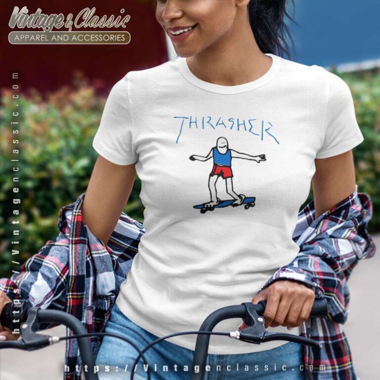 Thrasher Magazine Gonz Blue Women TShirt Thrasher Magazine Gonz Blue Women TShirt