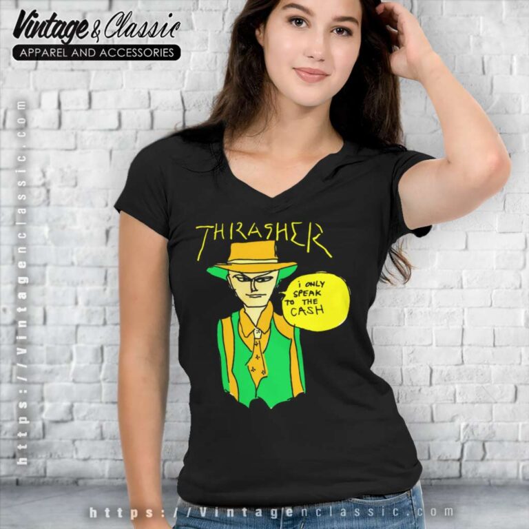Thrasher Magazine Gonz Cash V Neck TShirt Thrasher Magazine Gonz Cash V Neck TShirt