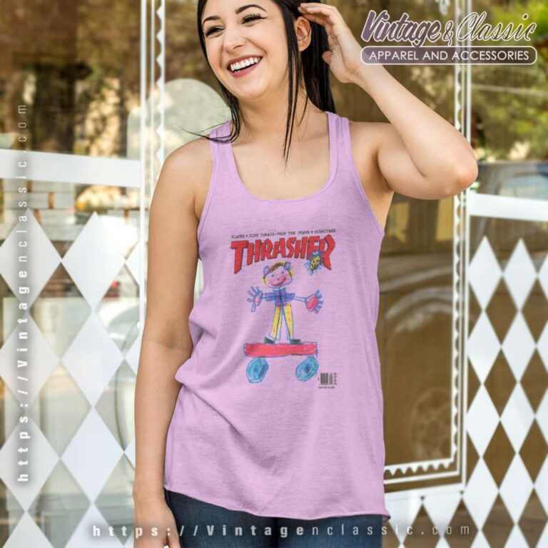 Thrasher Magazine Kid Cover Tank Top Racerback Thrasher Magazine Kid Cover Tank Top Racerback