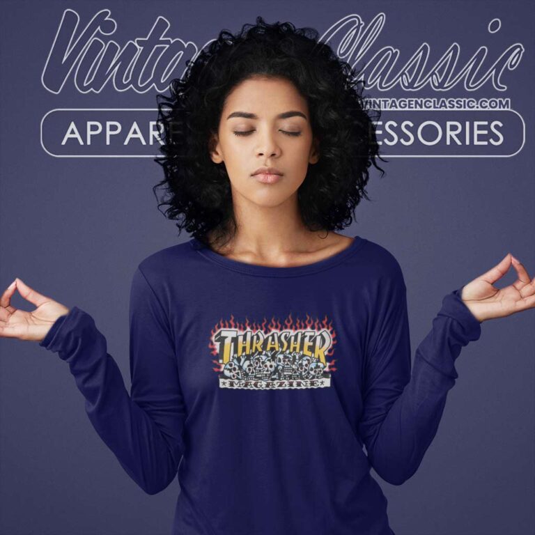 Thrasher Magazine Krak Skulls Long Sleeve Tee Thrasher Magazine Krak Skulls Long Sleeve Tee