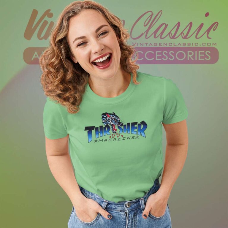 Thrasher Magazine Leopard Mag Women TShirt Thrasher Magazine Leopard Mag Women TShirt