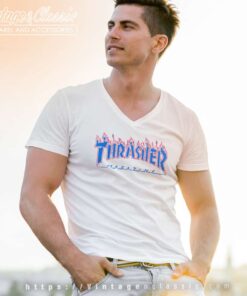Thrasher Magazine Patriot Flame Shirt 5 Thrasher Magazine Patriot Flame V Neck TShirt