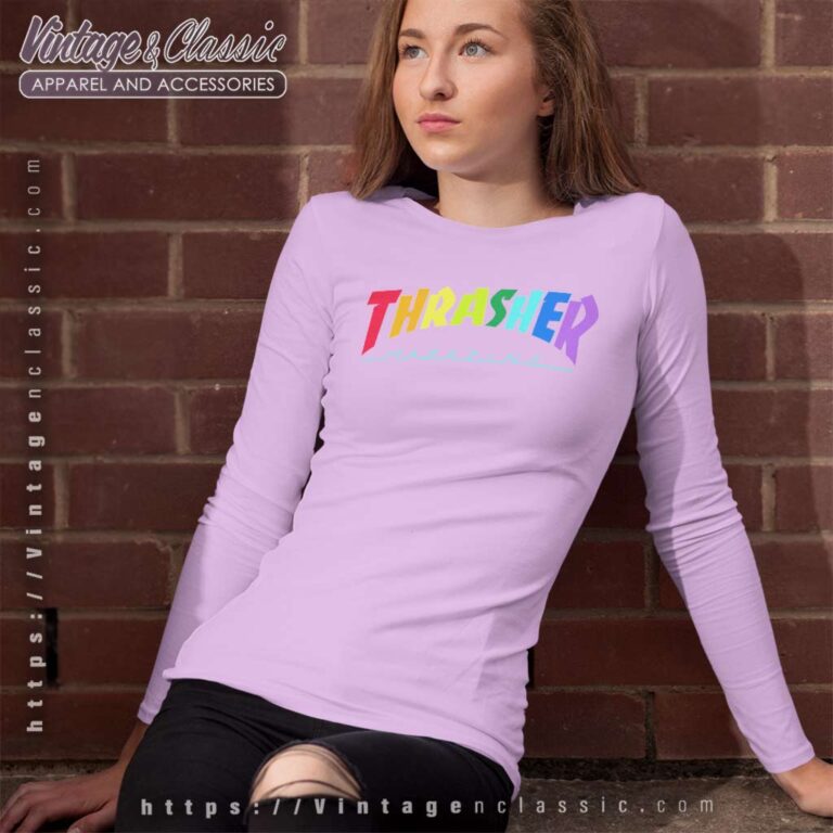 Thrasher Magazine Rainbow Long Sleeve Tee Thrasher Magazine Rainbow Long Sleeve Tee