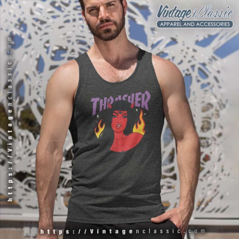 Thrasher Magazine Roja Logo Tank Top Racerback Thrasher Magazine Roja Logo Tank Top Racerback