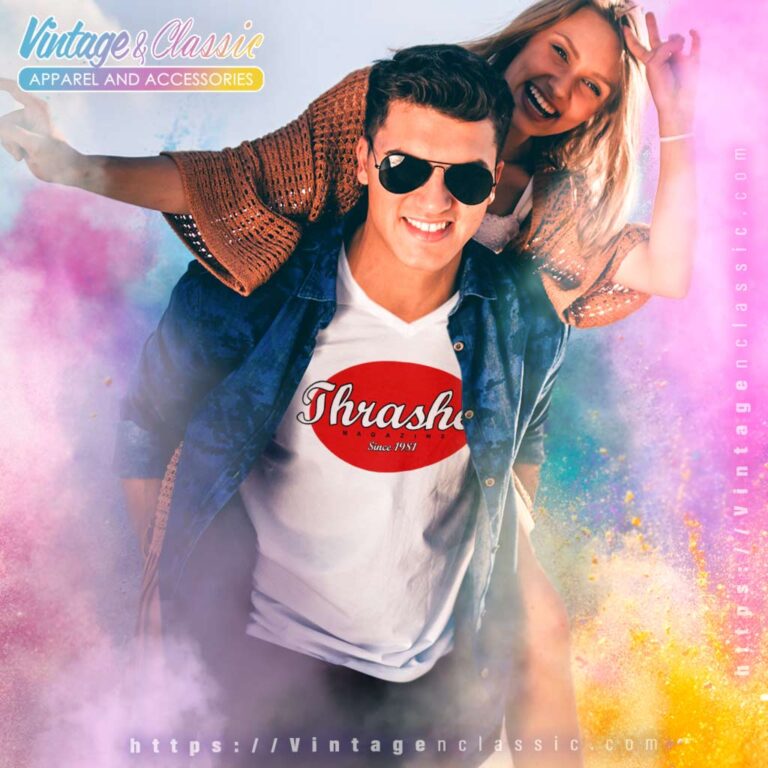 Thrasher Magazine Since 1981 Oval Logo V Neck TShirt Thrasher Magazine Since 1981 Oval Logo V Neck TShirt