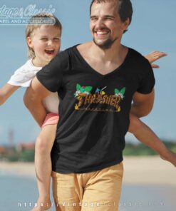 Thrasher Magazine Tiki Sand Tropical V Neck TShirt