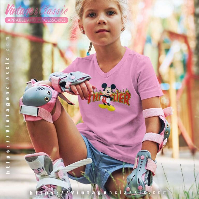 Thrasher Mickey Mouse V Neck Youth and Kid Thrasher Mickey Mouse V Neck Youth and Kid