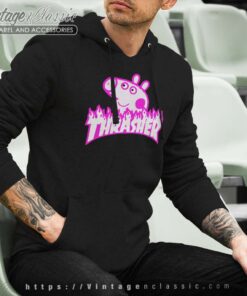 Thrasher Peppa Pig Flame Parody Hoodie