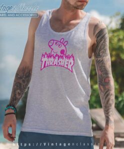 Thrasher Peppa Pig Flame Parody Tank Top Racerback