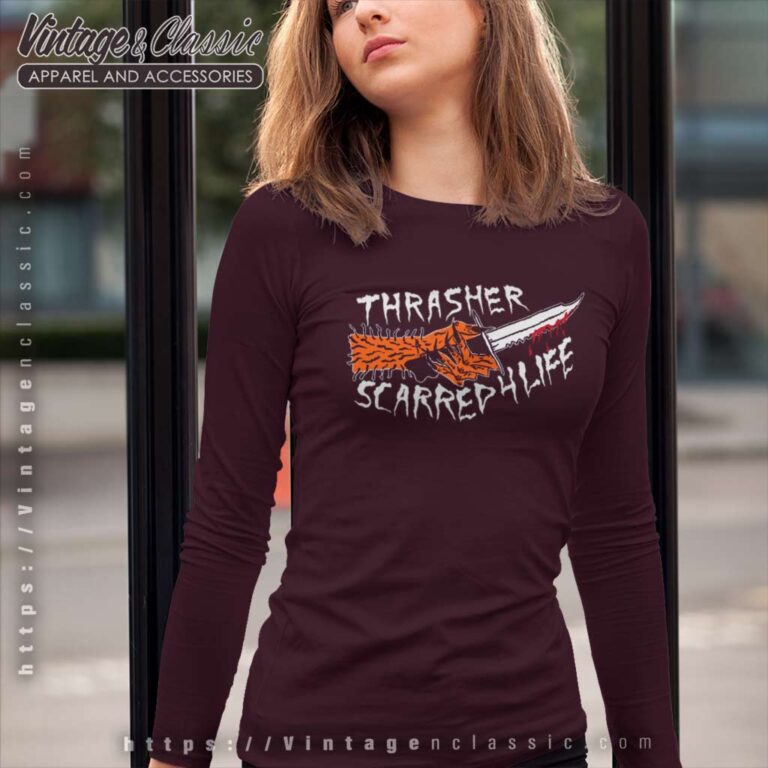 Thrasher Scarred 4 Life By Neckface Long Sleeve Tee Thrasher Scarred 4 Life By Neckface Long Sleeve Tee