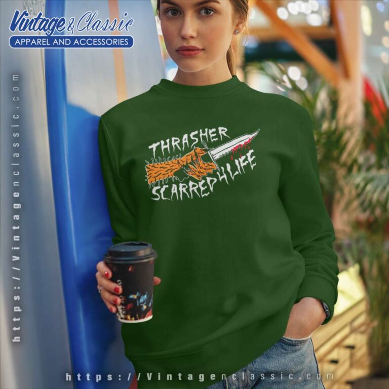 Thrasher Scarred 4 Life By Neckface Sweatshirt Thrasher Scarred 4 Life By Neckface Sweatshirt