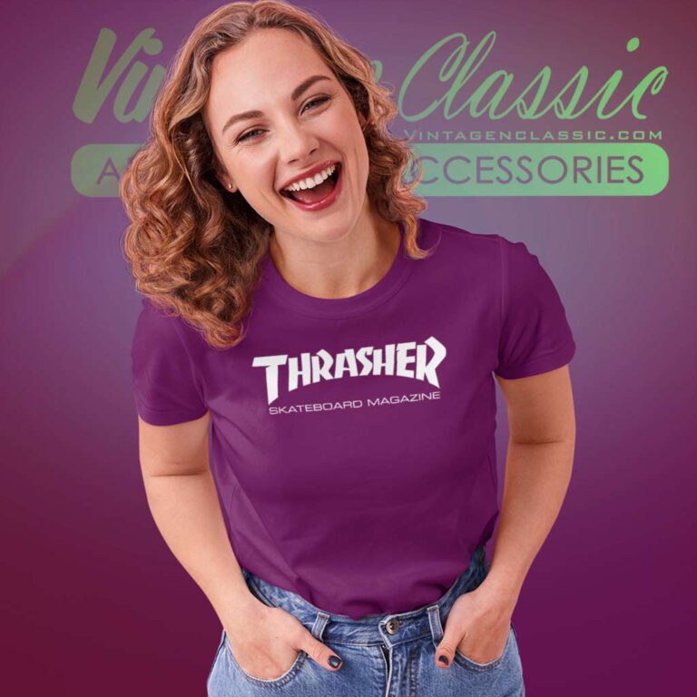 Thrasher Skateboard Magazine Logo Women TShirt Thrasher Skateboard Magazine Logo Women TShirt