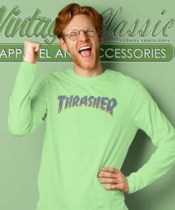 Thrasher Skateboarding Flame Logo Long Sleeve Tee