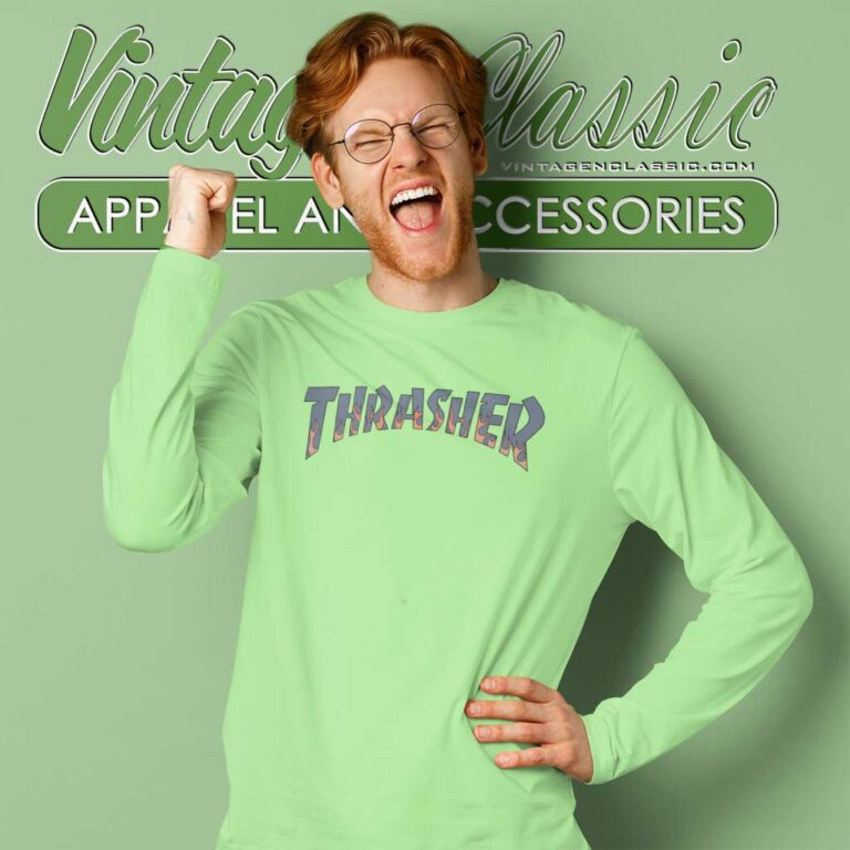 Thrasher Skateboarding Flame Logo Long Sleeve Tee Thrasher Skateboarding Flame Logo Long Sleeve Tee