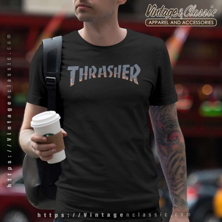 Thrasher Skateboarding Flame Logo T Shirt Thrasher Skateboarding Flame Logo T Shirt