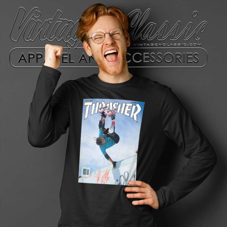 Thrasher Skateboarding Magazine Cover Long Sleeve Tee Thrasher Skateboarding Magazine Cover Long Sleeve Tee