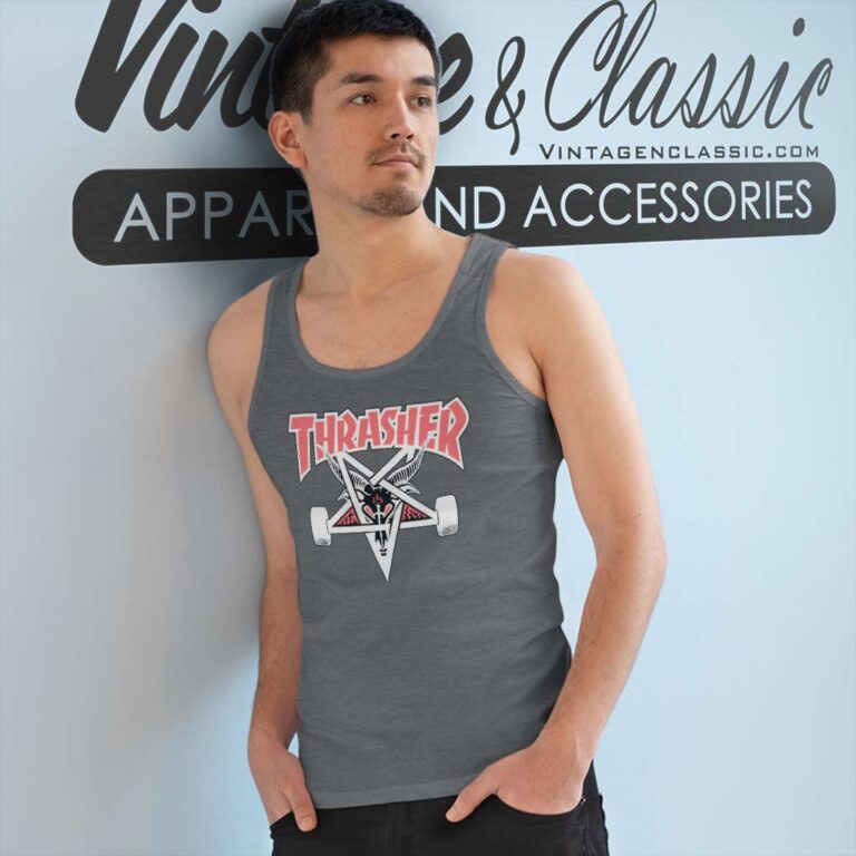 Thrasher Two Tone Skategoat Tank Top Racerback Thrasher Two Tone Skategoat Tank Top Racerback