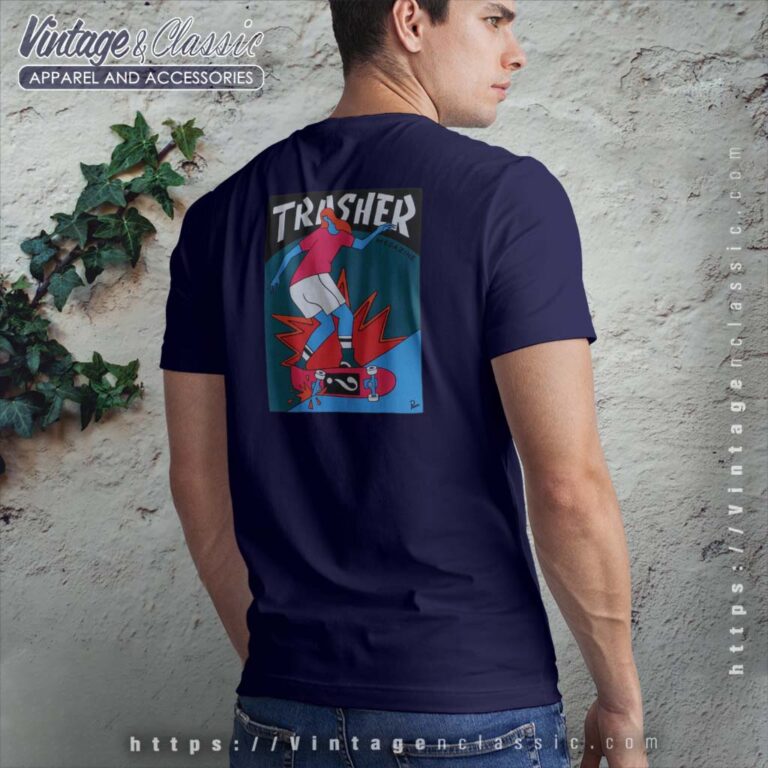 Thrasher X Parra Hurricane Navy T Shirt back Thrasher X Parra Hurricane Navy T Shirt back