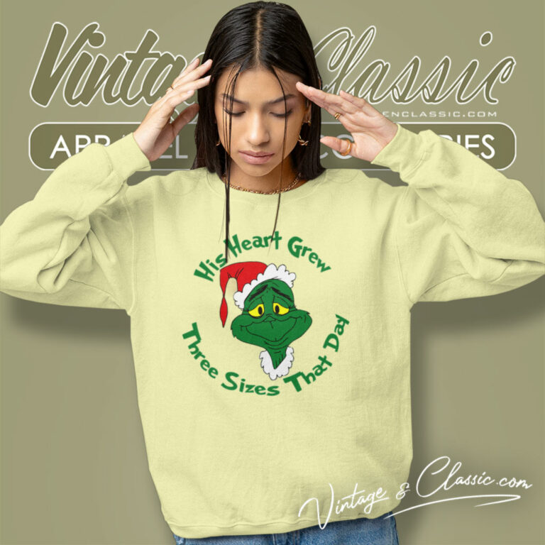 Three Size That Grinch Christmas Sweatshirt Three Size That Grinch Christmas Sweatshirt