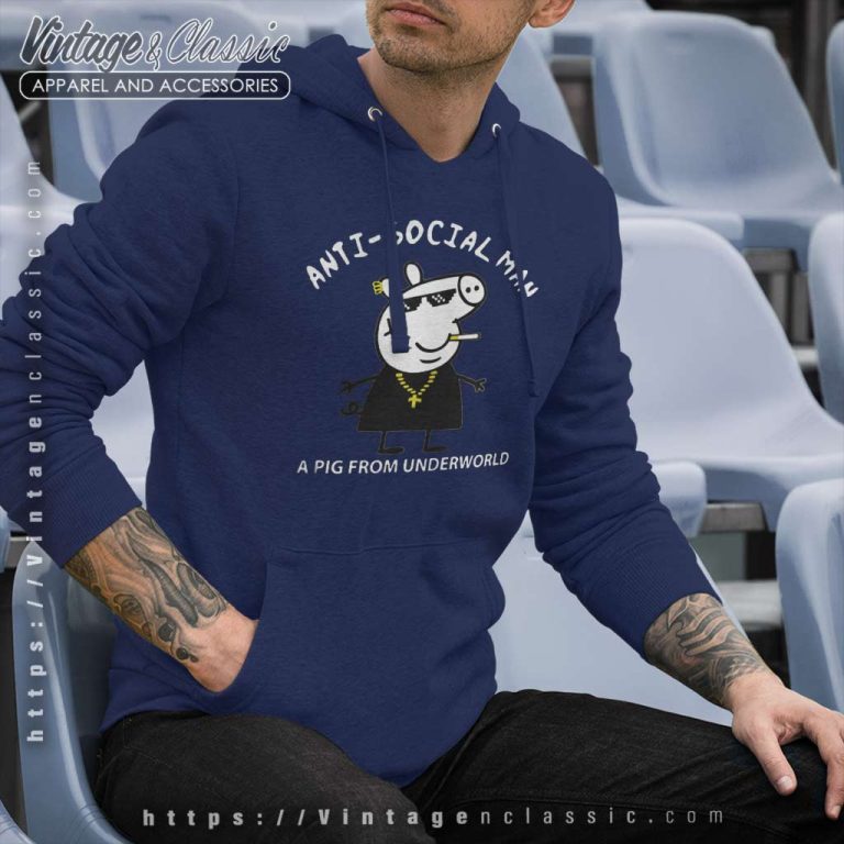 Thug Life Peppa Pig Anti Social Man Hoodie Thug Life Peppa Pig Anti Social Man Hoodie