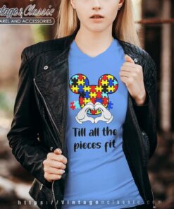 Mickey Till All The Pieces Fit Autism Vneck