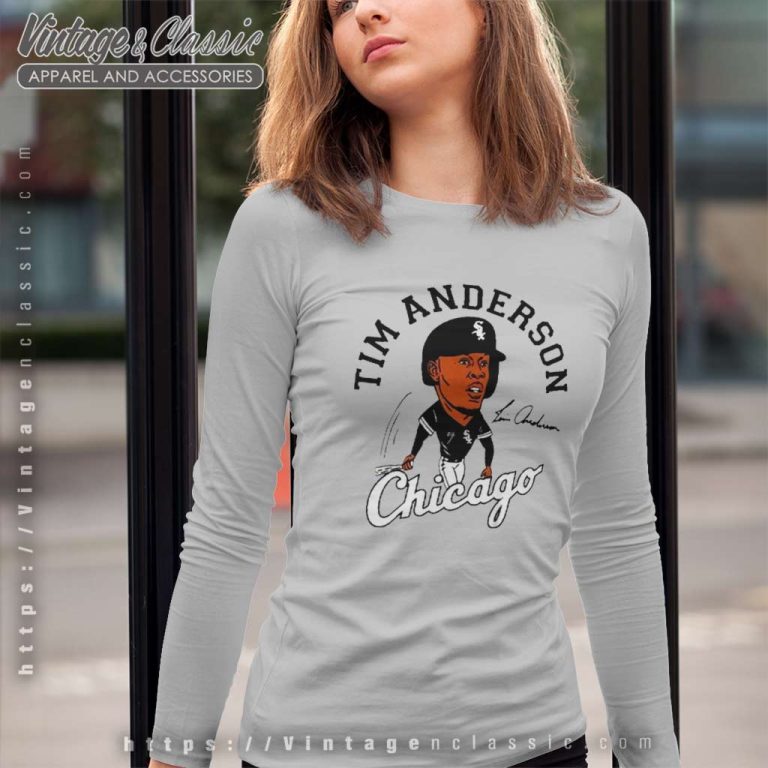 Tim Anderson Chicago White Sox Caricature Long Sleeve Tee Tim Anderson Chicago White Sox Caricature Long Sleeve Tee