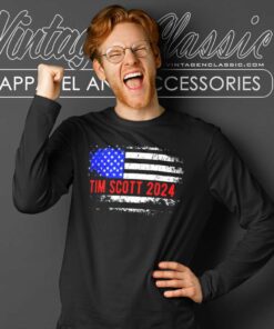Tim Scott 2024 For President Flag Long Sleeve Tee
