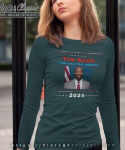 Tim Scott Fighting For America 2024 Long Sleeve Tee