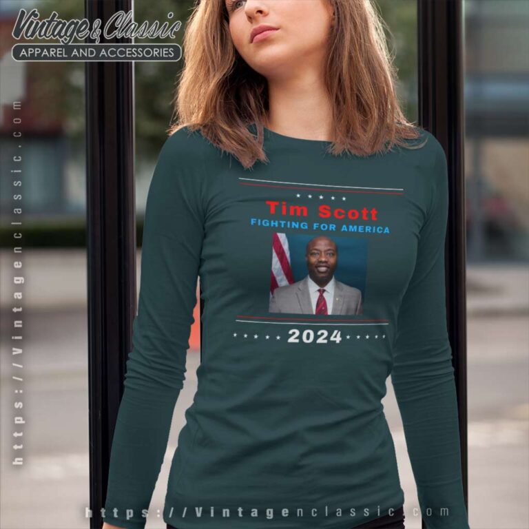 Tim Scott Fighting For America 2024 Long Sleeve Tee Tim Scott Fighting For America 2024 Long Sleeve Tee