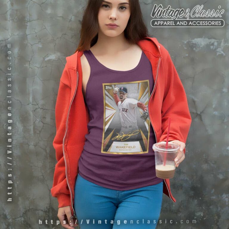 Tim Wakefield Boston Red Sox Iconic Signatures Tank Top Racerback Tim Wakefield Boston Red Sox Iconic Signatures Tank Top Racerback