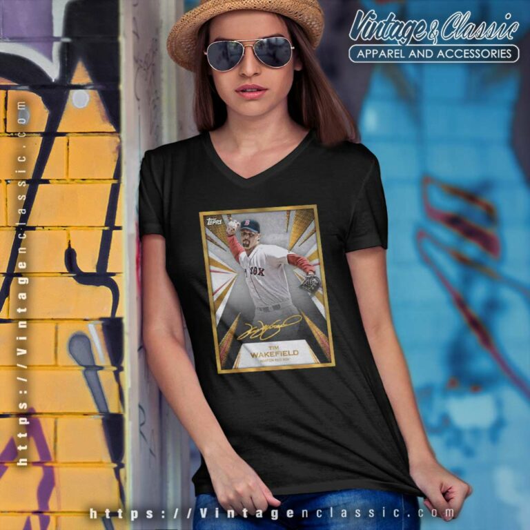 Tim Wakefield Boston Red Sox Iconic Signatures V Neck TShirt Tim Wakefield Boston Red Sox Iconic Signatures V Neck TShirt