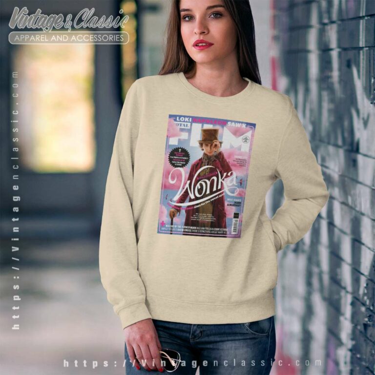 Timothee Chalamet In Wonka Total Film Poster Shirt New Look At Sweatshirt Timothee Chalamet In Wonka Total Film Poster Shirt New Look At Sweatshirt
