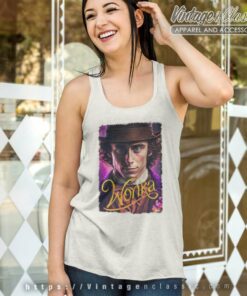 Timothee Chalamet Wonka Movie Poster Tank Top Racerback