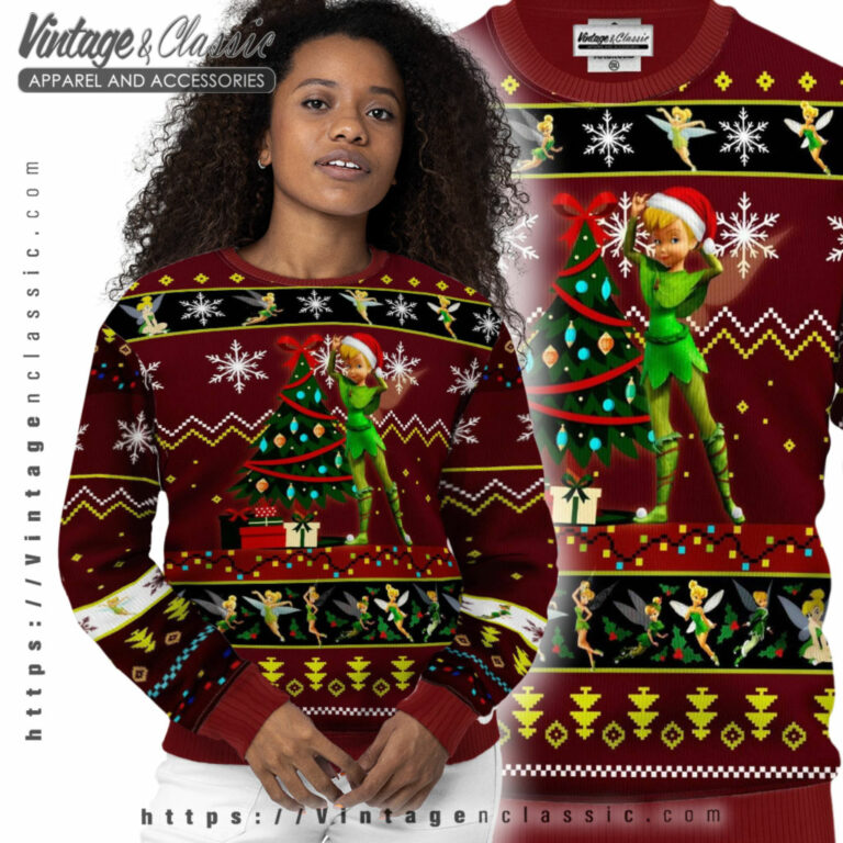 Tinker Bell Xmas Ugly Christmas Sweater Women Ugly Sweater Tinker Bell Xmas Ugly Christmas Sweater Women Ugly Sweater