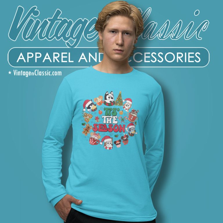 Tis The Season Bluey Christmas Long Sleeve Tee Tis The Season Bluey Christmas Long Sleeve Tee