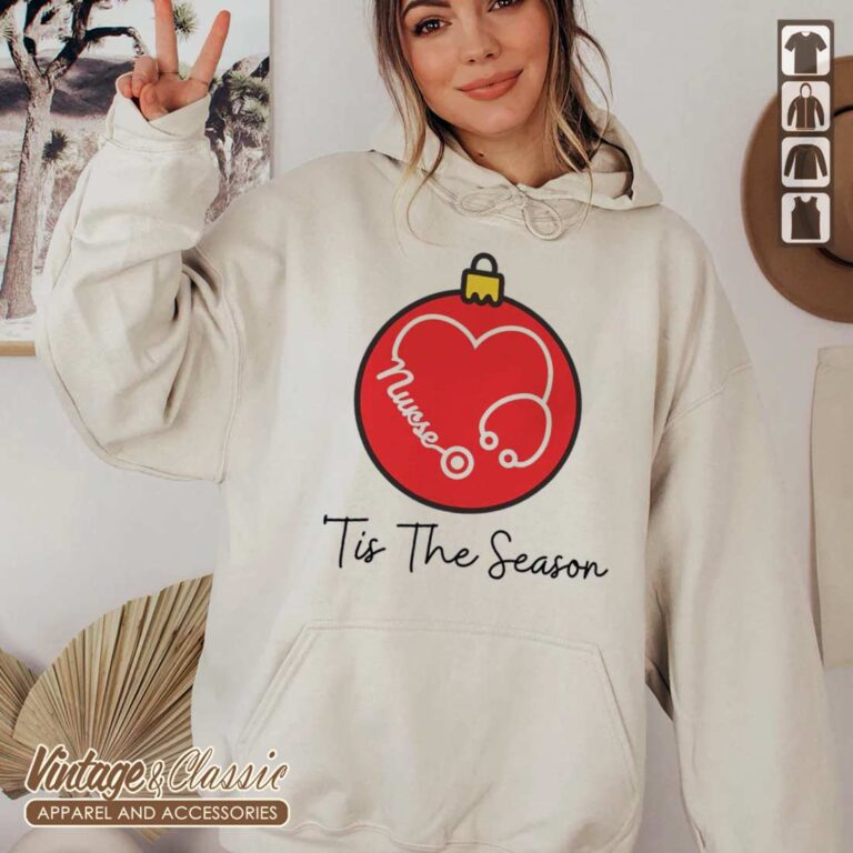 Tis The Season Nurse Christmas Santa Nurse Christmas Hoodie white Tis The Season Nurse Christmas Santa Nurse Christmas Hoodie white