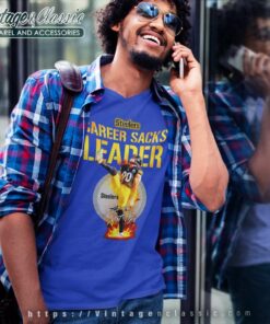 Tj Watt Shirt Pittsburgh Steelers Career Sacks Leader Tj Watt Signature V Neck TShirt