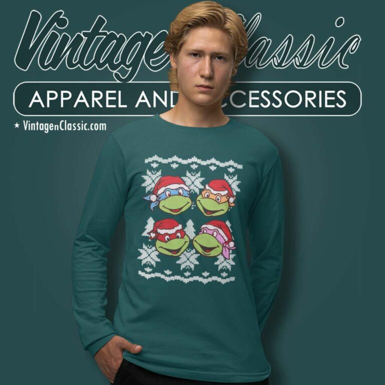 Tmnt Teenage Mutant Ninja Turtles Ugly Christmas Long Sleeve Tee Tmnt Teenage Mutant Ninja Turtles Ugly Christmas Long Sleeve Tee
