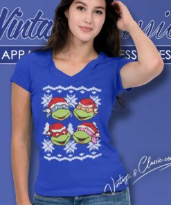 Tmnt Teenage Mutant Ninja Turtles Ugly Christmas Shirt 4 Tmnt Teenage Mutant Ninja Turtles Ugly Christmas V Neck TShirt