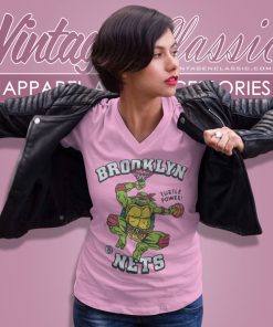 Tmnt Turtle Power X Brooklyn Nets V Neck TShirt