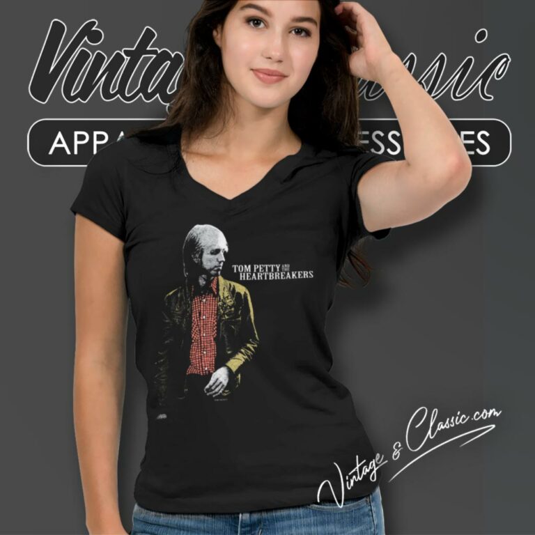 Tom Petty Hard Promises V Neck TShirt Tom Petty Hard Promises V Neck TShirt