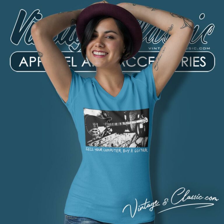 Tom Petty Shirt Sell Your Computer Buy A Guitar V Neck TShirt Tom Petty Shirt Sell Your Computer Buy A Guitar V Neck TShirt