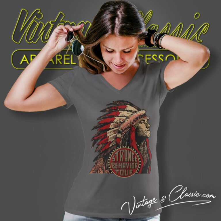 Tom Petty Strange Behavior Tour V Neck TShirt Tom Petty Strange Behavior Tour V Neck TShirt