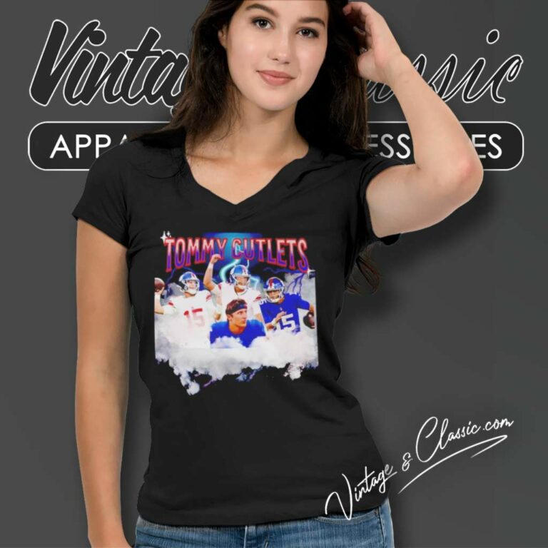 Tommy Devito Tommy Cutlets Giants Qb V Neck TShirt Tommy Devito Tommy Cutlets Giants Qb V Neck TShirt