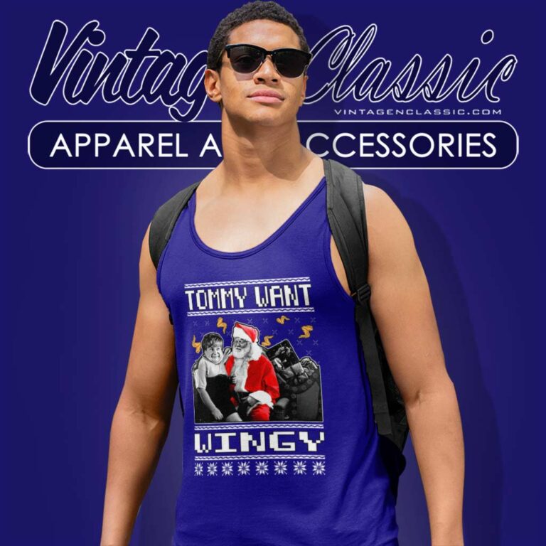 Tommy Want Wingy Farley Ugly Christmas Tank Top Racerback Tommy Want Wingy Farley Ugly Christmas Tank Top Racerback