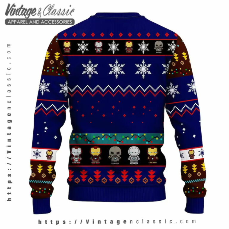 Tony Stark Superhero Ugly Christmas Sweater back Ugly Sweater Tony Stark Superhero Ugly Christmas Sweater back Ugly Sweater