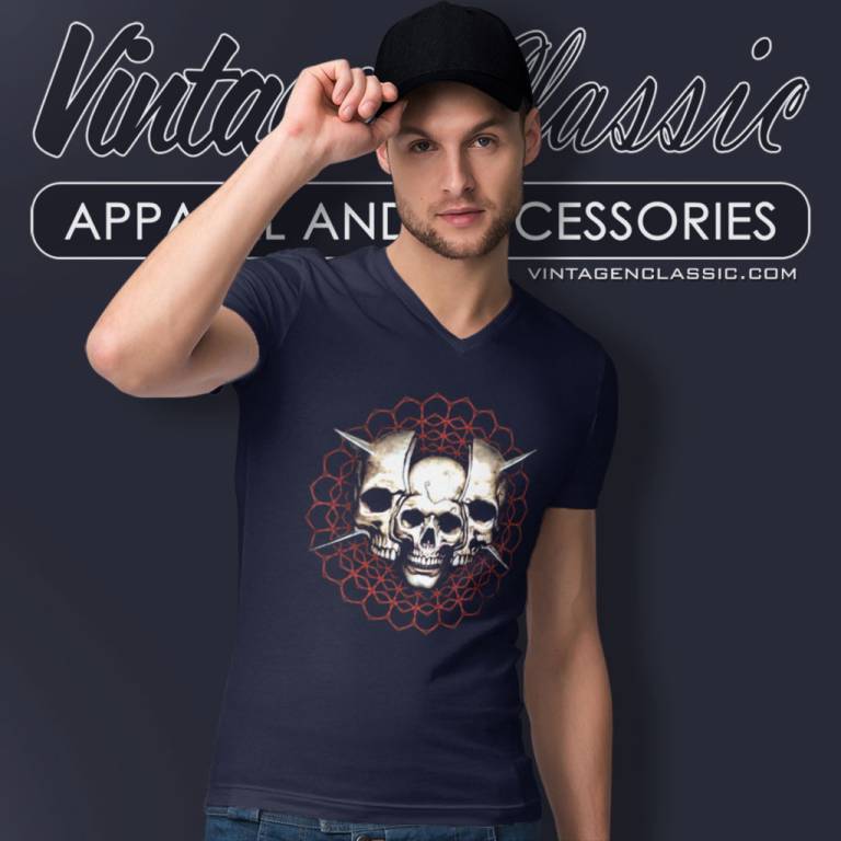 Tool Skull Spikes V Neck TShirt Tool Skull Spikes V Neck TShirt